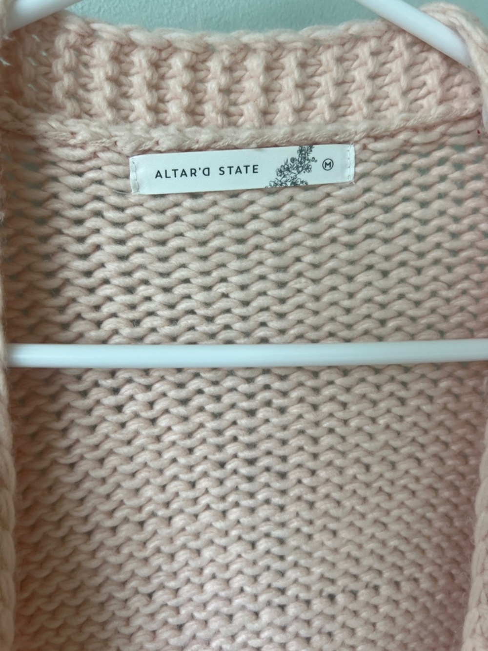 Altar'd State Blush Pink Daisy Knit Cardigan - Picture 2 of 5